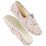 White Cherry Blossom Pattern Print Casual Shoes
