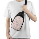 White Cherry Blossom Pattern Print Chest Bag