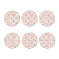 White Cherry Blossom Pattern Print Coaster Set