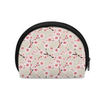 White Cherry Blossom Pattern Print Coin Purse