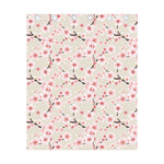 White Cherry Blossom Pattern Print Curtain