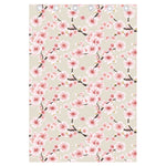 White Cherry Blossom Pattern Print Curtain