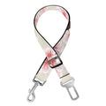 White Cherry Blossom Pattern Print Dog Seat Belt