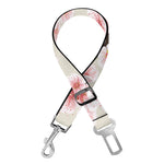 White Cherry Blossom Pattern Print Dog Seat Belt