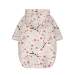 White Cherry Blossom Pattern Print Dog Zip Up Hoodie