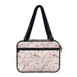 White Cherry Blossom Pattern Print Double Strap Bible Bag