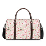 White Cherry Blossom Pattern Print Duffle Bag
