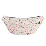 White Cherry Blossom Pattern Print Fanny Pack