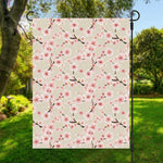 White Cherry Blossom Pattern Print Garden Flag