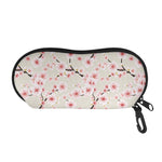 White Cherry Blossom Pattern Print Glasses Case