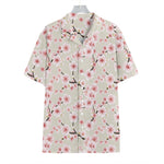White Cherry Blossom Pattern Print Hawaiian Shirt