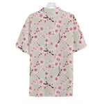 White Cherry Blossom Pattern Print Hawaiian Shirt