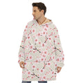 White Cherry Blossom Pattern Print Hoodie Blanket