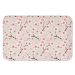 White Cherry Blossom Pattern Print Indoor Door Mat