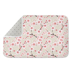 White Cherry Blossom Pattern Print Indoor Door Mat