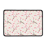 White Cherry Blossom Pattern Print Kitchen Mat