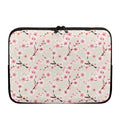 White Cherry Blossom Pattern Print Laptop Sleeve