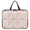 White Cherry Blossom Pattern Print Laptop Sleeve With Handle