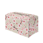 White Cherry Blossom Pattern Print Leather Tissue Box Cover
