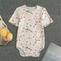 White Cherry Blossom Pattern Print Men's Bodysuit
