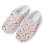 White Cherry Blossom Pattern Print Mesh Casual Shoes