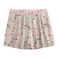 White Cherry Blossom Pattern Print Mesh Shorts
