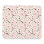 White Cherry Blossom Pattern Print Mouse Pad