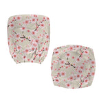 White Cherry Blossom Pattern Print Office Chair Cover