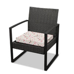 White Cherry Blossom Pattern Print Outdoor Seat Cushion Cover