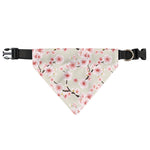 White Cherry Blossom Pattern Print Over The Collar Dog Bandana