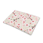 White Cherry Blossom Pattern Print Pet Cooling Mat Cover