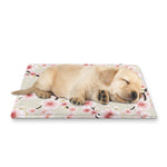 White Cherry Blossom Pattern Print Pet Cooling Mat Cover