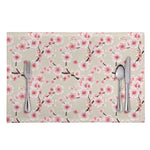 White Cherry Blossom Pattern Print Placemat