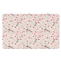 White Cherry Blossom Pattern Print Polyester Doormat