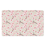 White Cherry Blossom Pattern Print Polyester Doormat