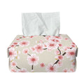 White Cherry Blossom Pattern Print Rectangle Tissue Box Cover