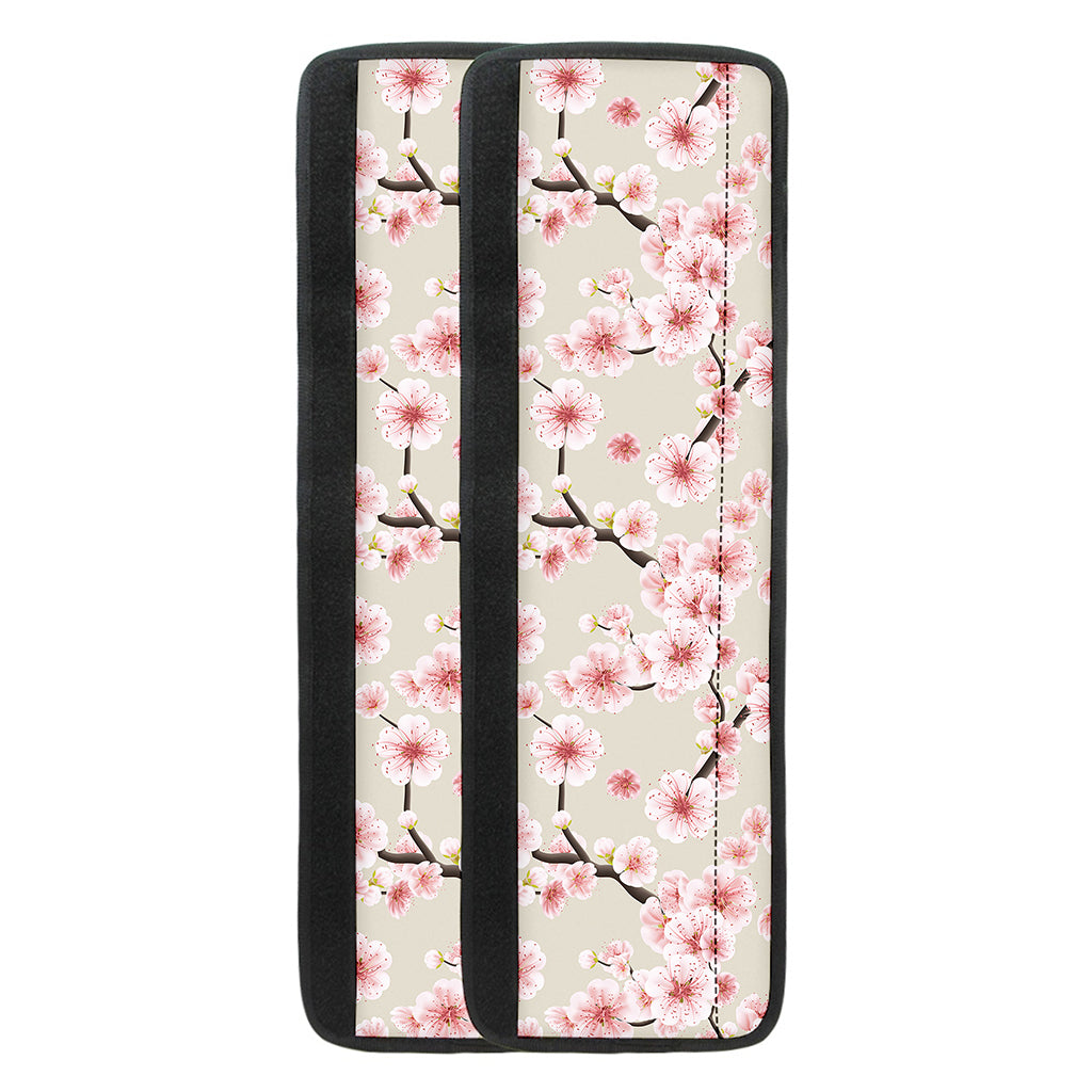 White Cherry Blossom Pattern Print Refrigerator Handle Covers