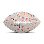 White Cherry Blossom Pattern Print Rugby Ball