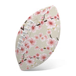 White Cherry Blossom Pattern Print Rugby Ball