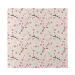 White Cherry Blossom Pattern Print Silk Bandana