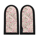 White Cherry Blossom Pattern Print Skillet Handle Cover