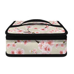 White Cherry Blossom Pattern Print Small Lunch Bag