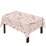 White Cherry Blossom Pattern Print Tablecloth