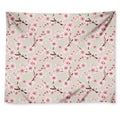 White Cherry Blossom Pattern Print Tapestry