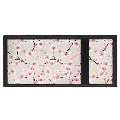White Cherry Blossom Pattern Print Trifold Wallet