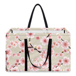 White Cherry Blossom Pattern Print Utility Tote Bag