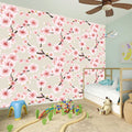 White Cherry Blossom Pattern Print Wall Sticker