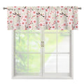 White Cherry Blossom Pattern Print Window Valance