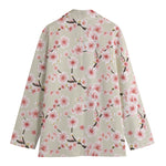 White Cherry Blossom Pattern Print Women's Blazer