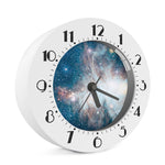 White Cloud Galaxy Space Print Alarm Clock